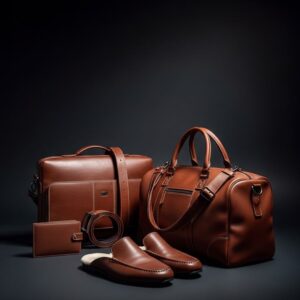 Brown Leather Travel Set product photo