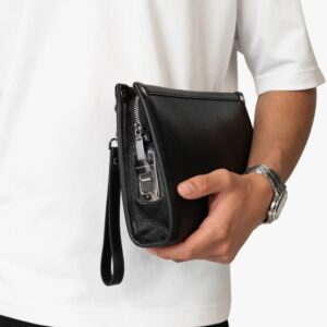 Black Leather Hand Pouch product photo